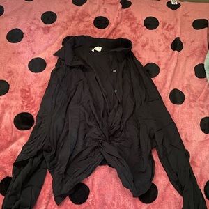 Black Shoulder Collar Top